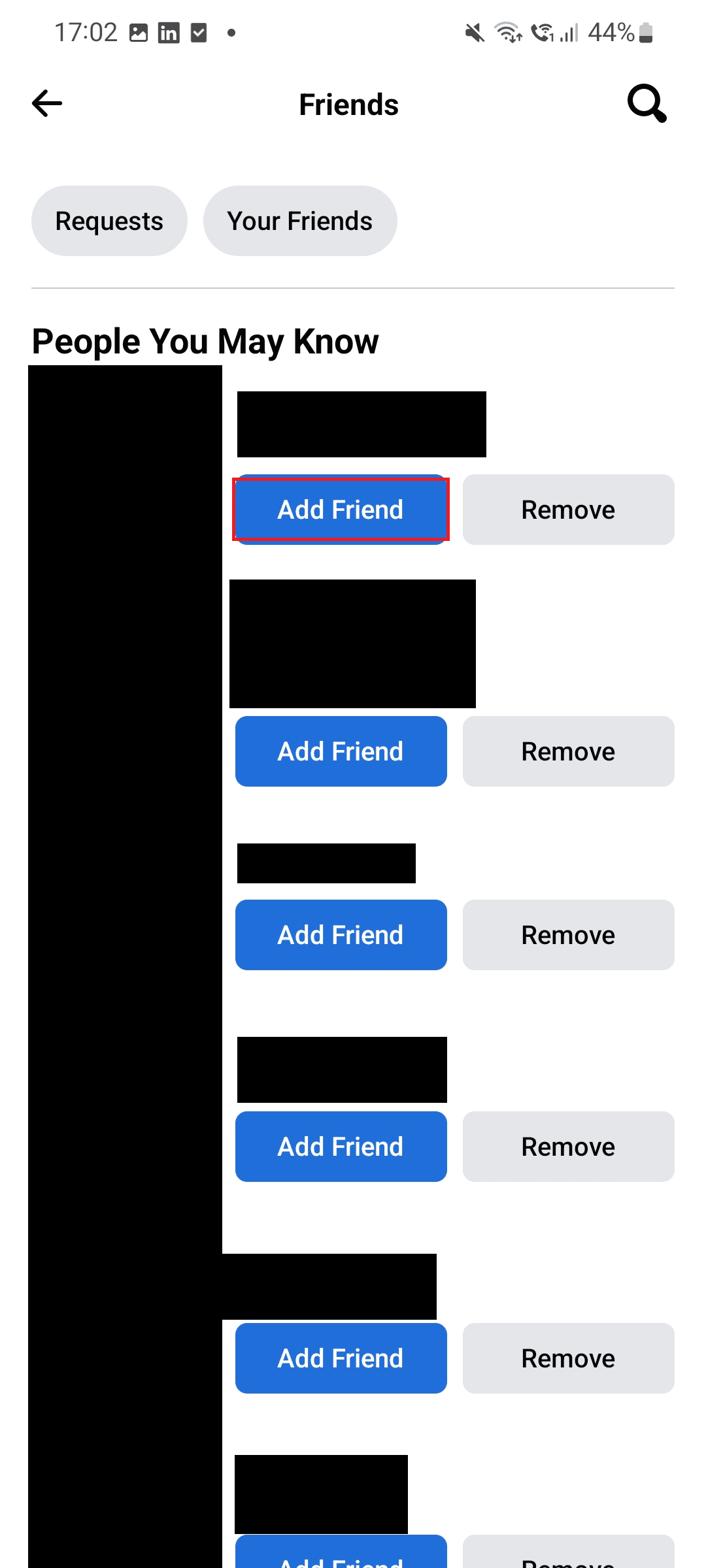 اضغط على إضافة صديق | كيفية التوصية بالأصدقاء على Facebook