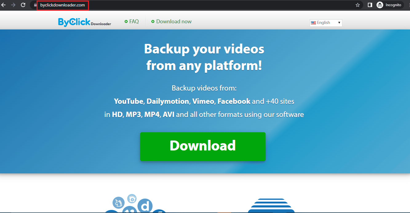 Prin Click Downloader pagina de pornire