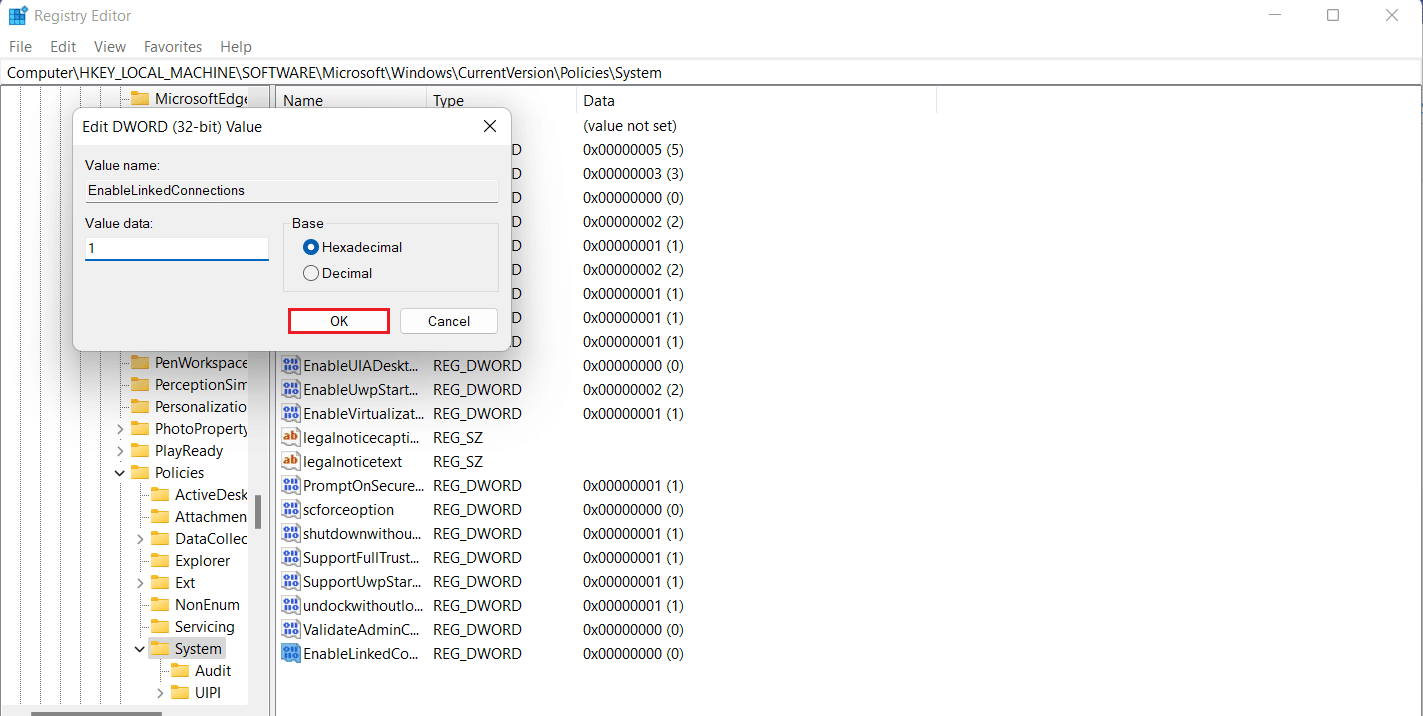 Faceți clic pe OK. Remediați unitățile mapate Windows 10 care nu sunt afișate în programe