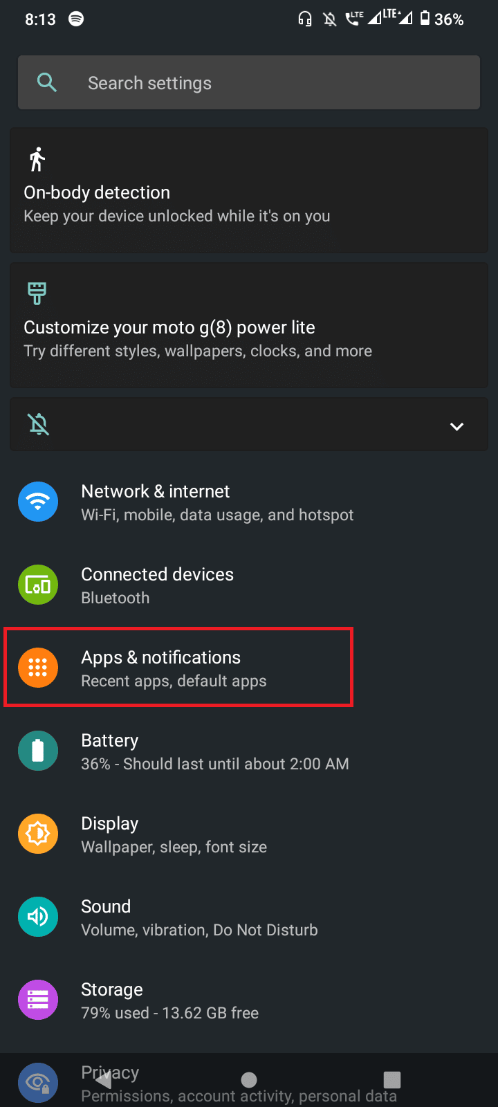 tocca app e notifiche. Correggi l'errore 963 del Google Play Store