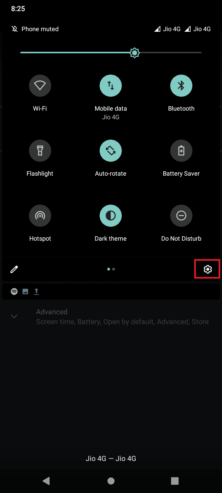 tocca l'icona a forma di ingranaggio dalla barra delle notifiche. Correggi l'errore 963 del Google Play Store
