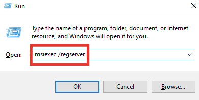 鍵入 msiexec regserver 並按回車鍵重新註冊。修復 Please Wait Until Current Program is Finished Uninstalling 錯誤