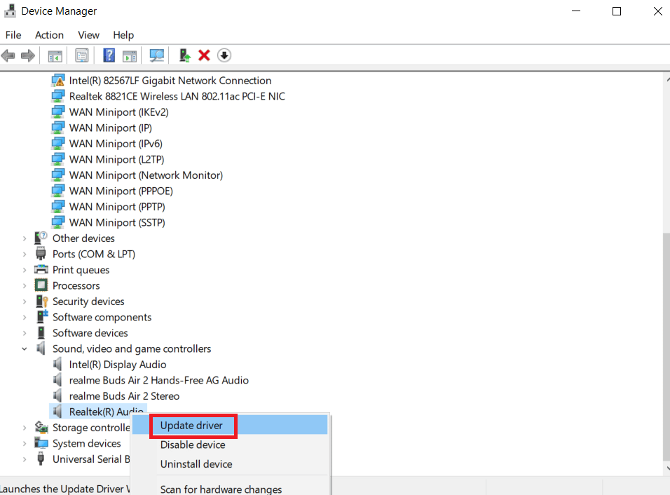 อัปเดตไดรเวอร์ realtek