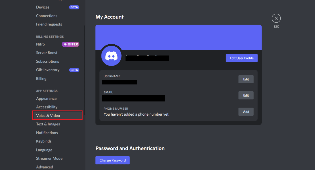 คลิกที่เสียงและวิดีโอ 9 วิธีแก้ไข Discord Krisp ไม่ทำงาน