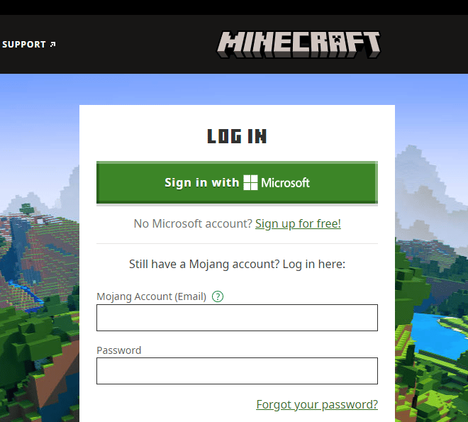 始终使用官方启动器登录 Minecraft