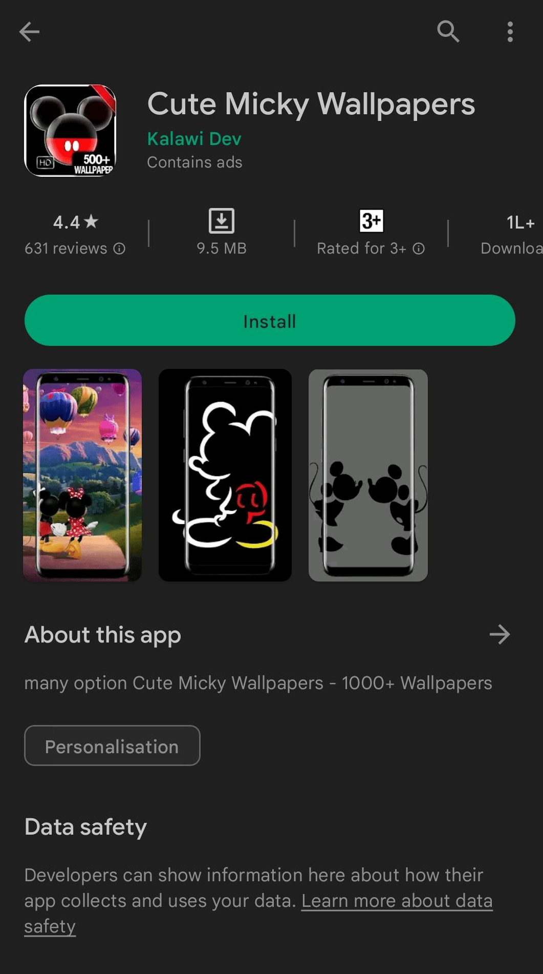 Niedliche Mickey-Hintergründe im Play Store
