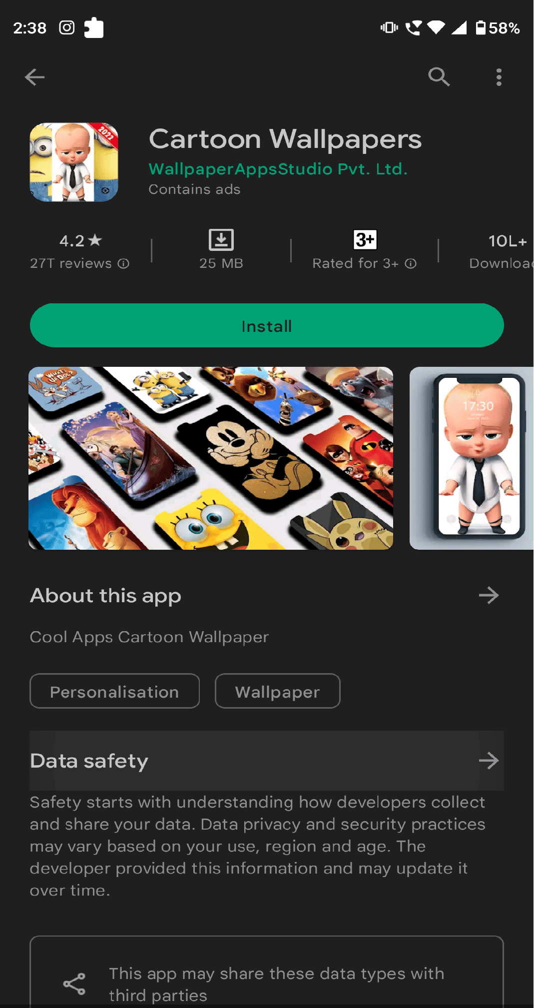 Cartoon-Hintergründe Play Store