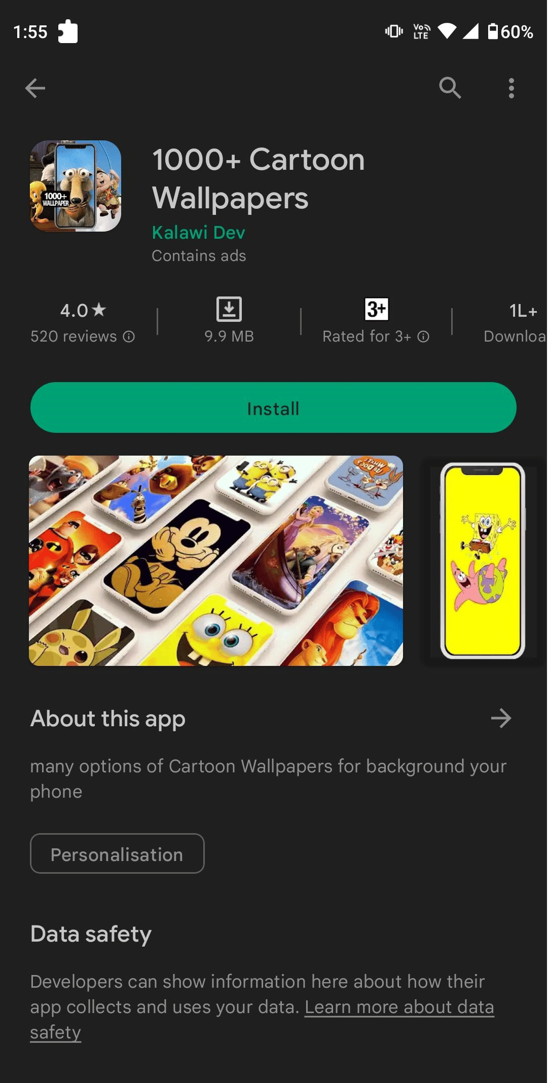 Über 1000 Cartoon-Hintergründe im Play Store