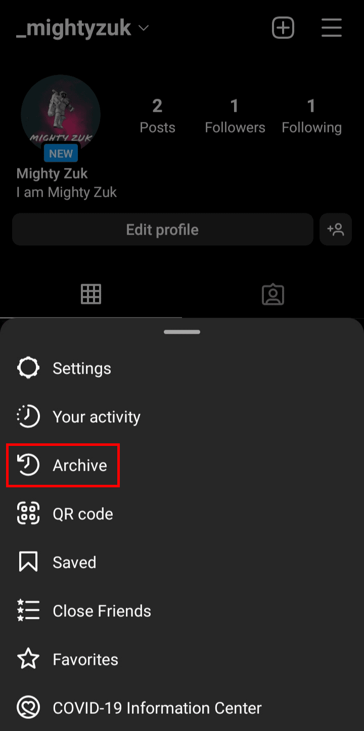 Appuyez sur l'option Archiver dans le menu contextuel qui apparaît à l'écran.