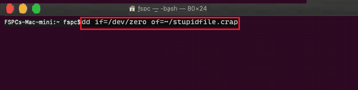 terminal mac de commande stupidfile.crap. Correction de l'erreur d'espace insuffisant de l'assistant Boot Camp