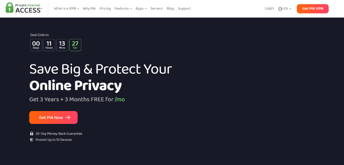 pagina web VPN per l'accesso privato a Internet