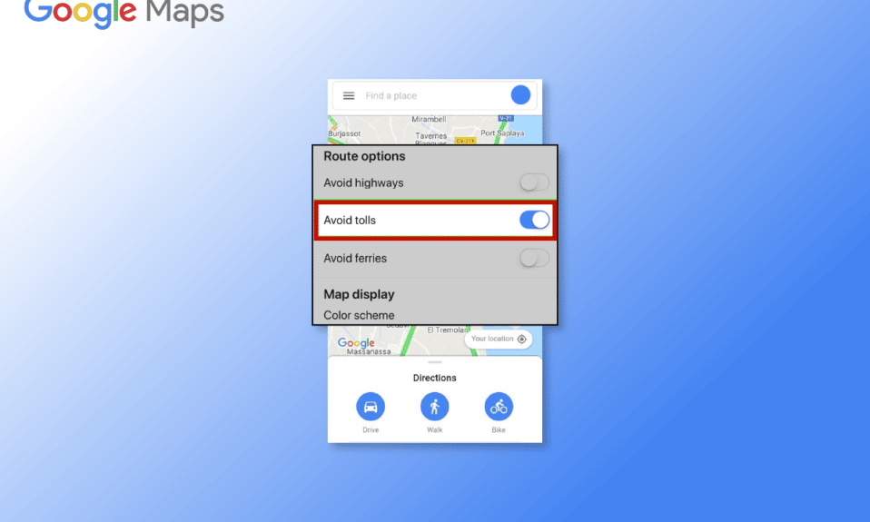 Google 지도에서 통행료를 끄는 방법