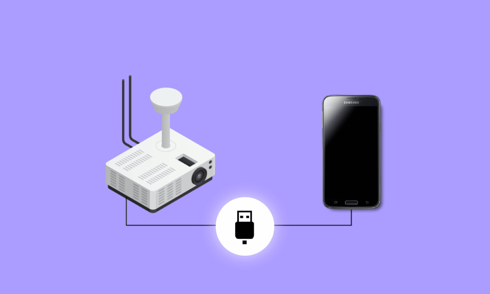 Como conectar o telefone ao projetor via USB