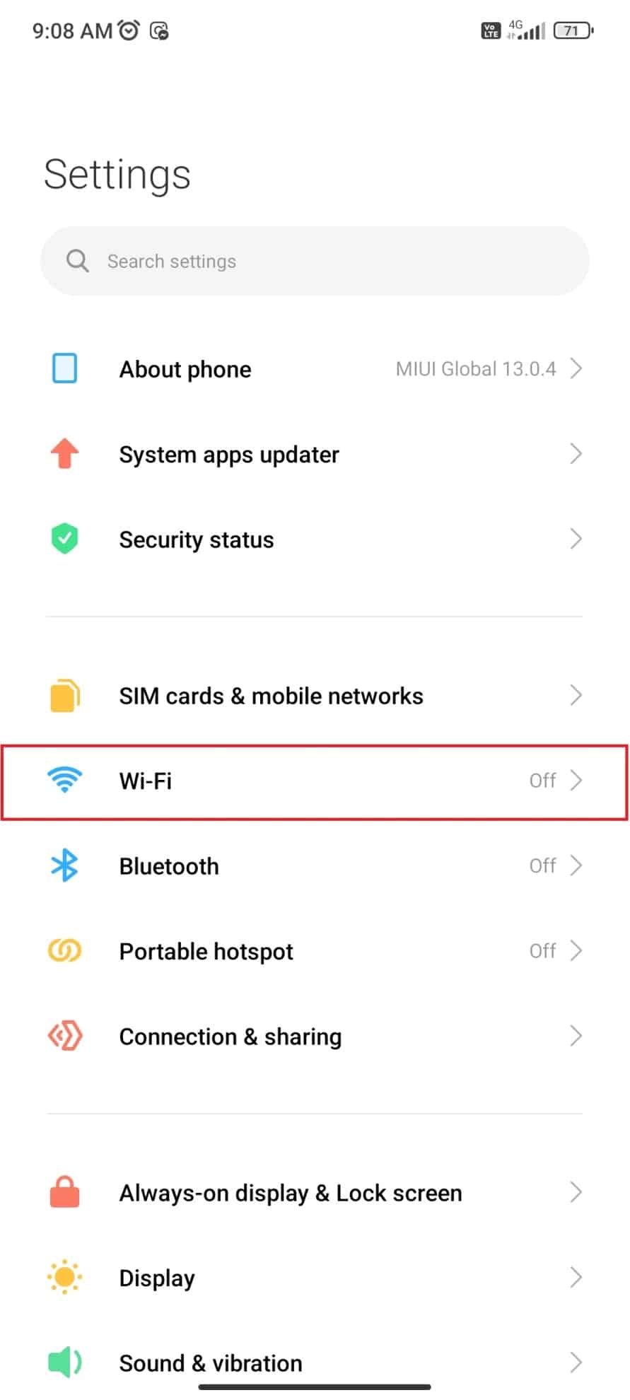 แตะที่ WiFi