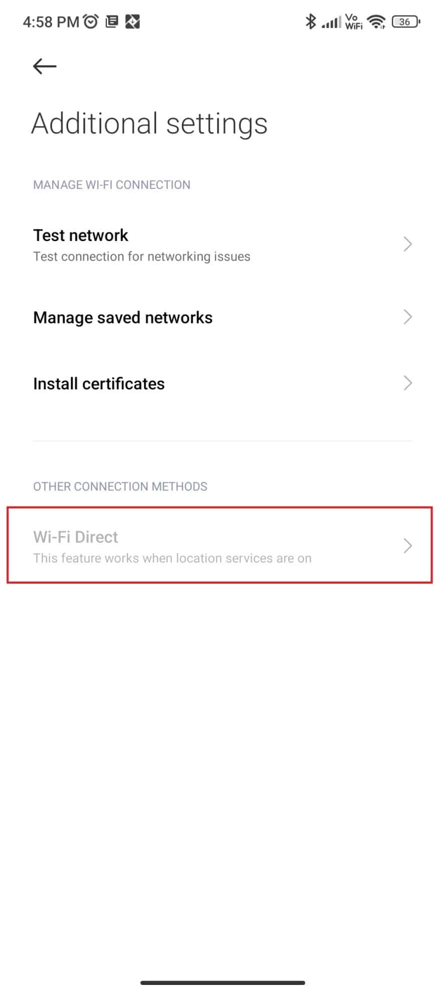 Atingeți Wi-Fi direct