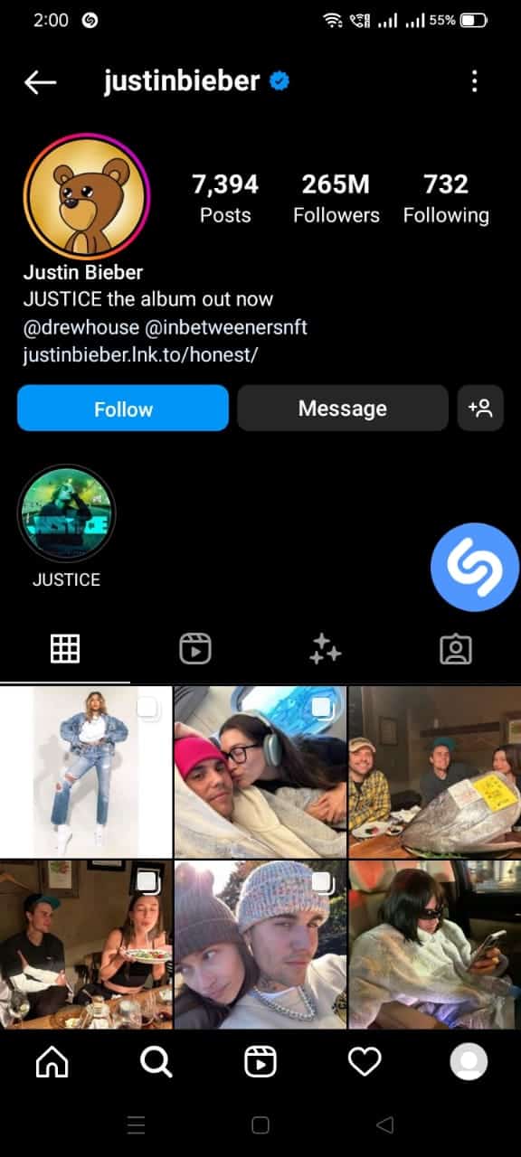 Instagram アプリを開き、ストーリーに移動します。