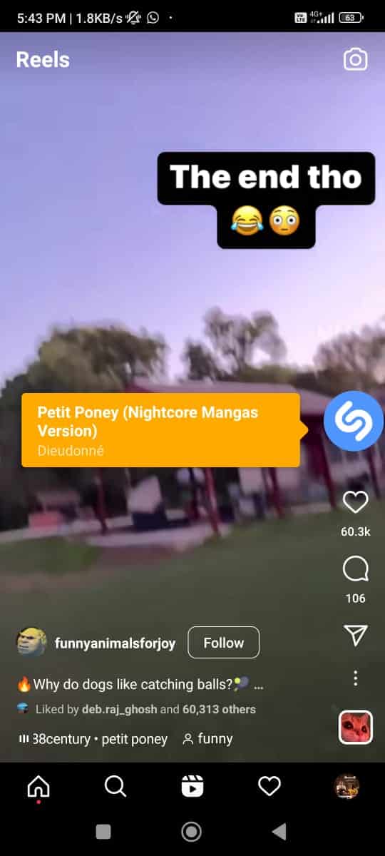 Shazam が曲名を見つける
