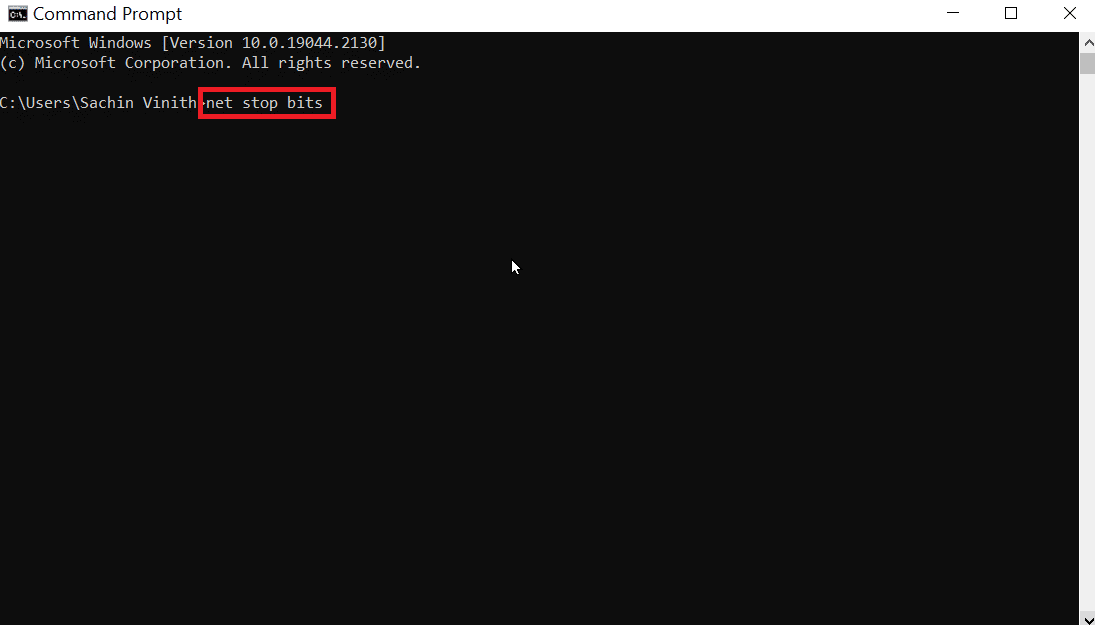 masukkan net stop bit. Perbaiki Kesalahan Pembaruan Windows 0x80071160