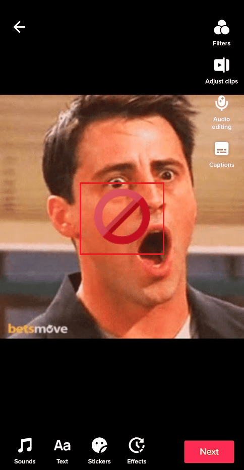 Ketuk stiker yang muncul di video Anda di menu edit | Cara Menemukan Stiker di TikTok
