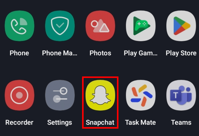 Apri l'app Snapchat sul tuo dispositivo.