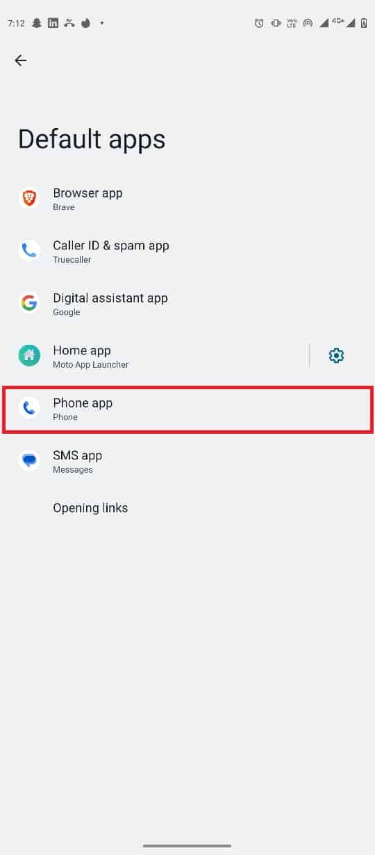 从列表中选择电话应用程序。修复 Android 屏幕在通话期间变黑的十大方法