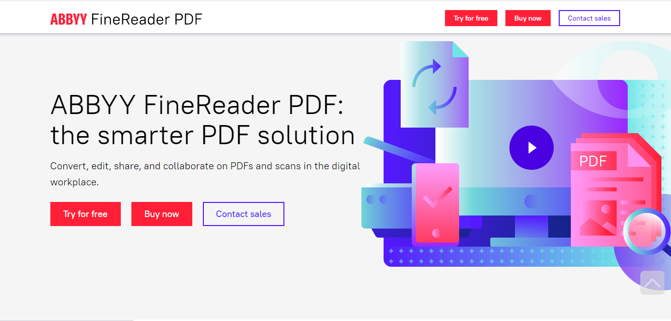 เว็บไซต์อย่างเป็นทางการของ ABBY FineReaderPDF
