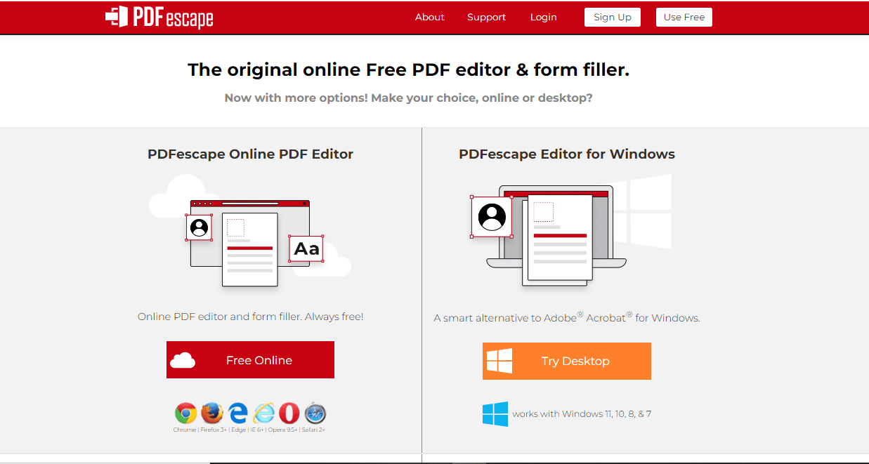 เว็บไซต์อย่างเป็นทางการของ PDFescape