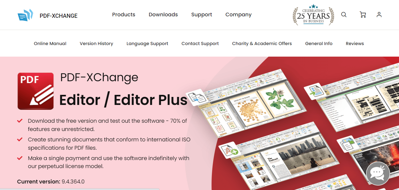 เว็บไซต์อย่างเป็นทางการของ PDF-Xchange Editor Plus 15 สุดยอดโปรแกรมแก้ไข PDF ฟรีสำหรับ Windows 10