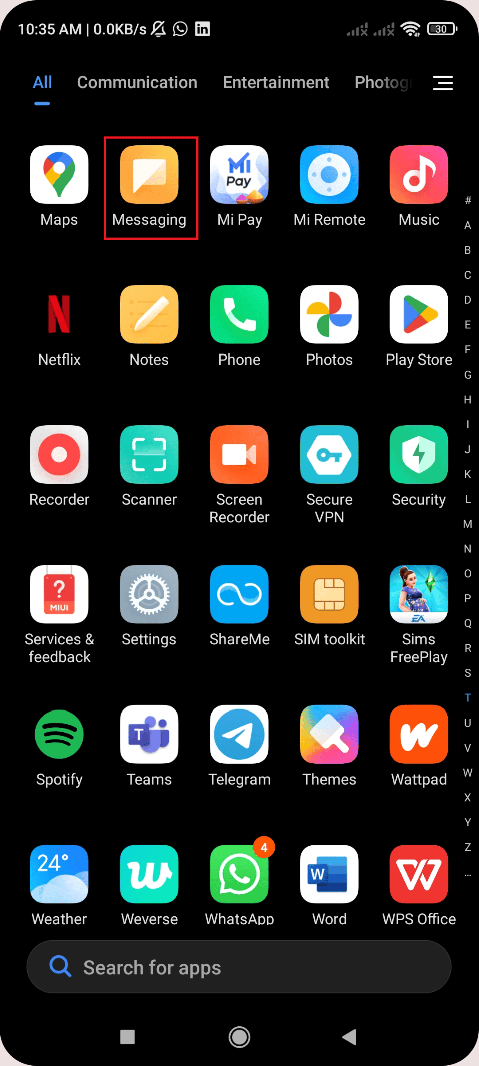 Android フォンのメッセージング アプリ