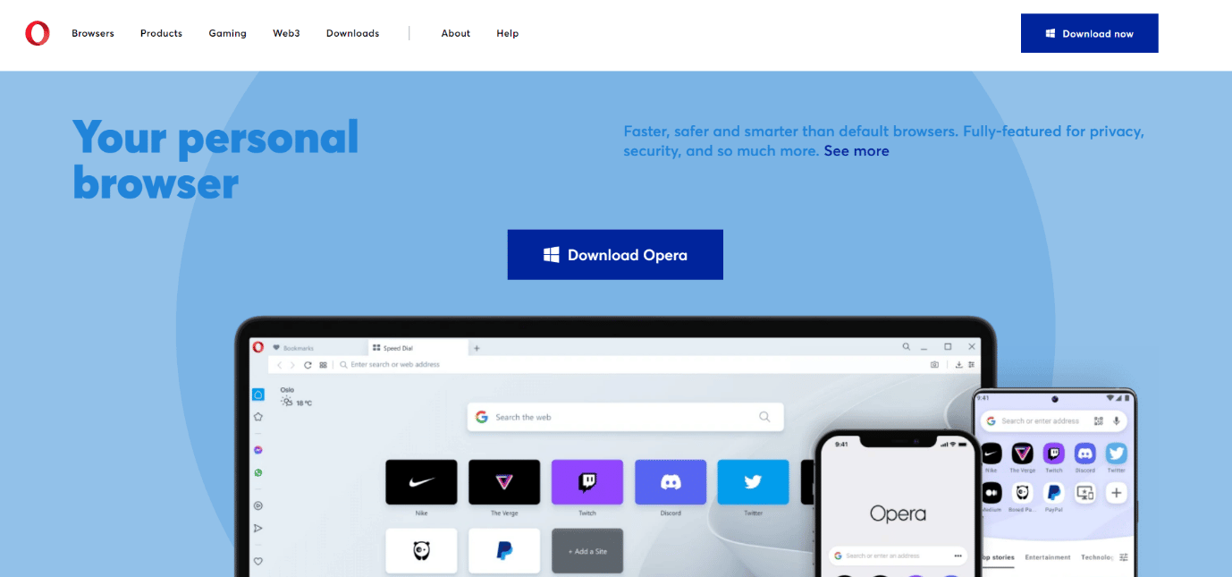 Opera indirme sayfası | En İyi Derin Web Tarayıcıları