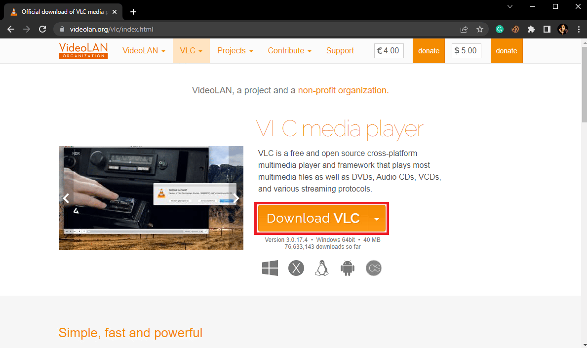reproductor de multimedia VLC. Los 25 mejores reproductores MKV para descargar para Windows 10