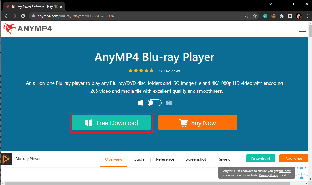Reproductor de Blu-ray AnyMP4