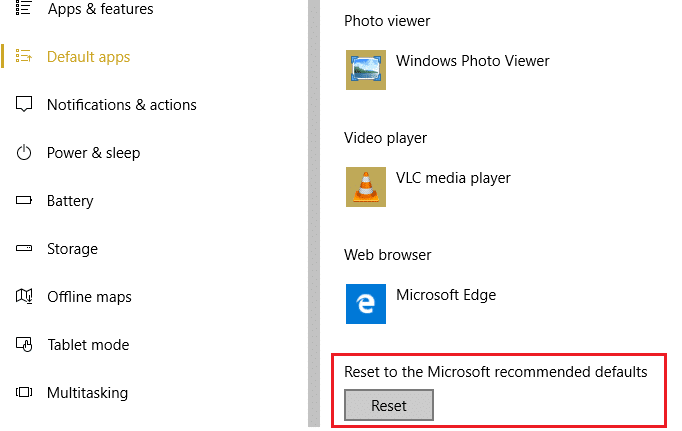 Fare clic su Ripristina impostazioni predefinite consigliate da Microsoft.