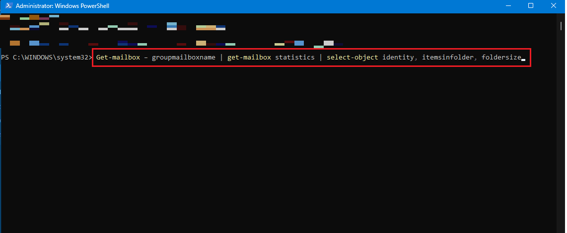 powershell 获取邮箱统计命令