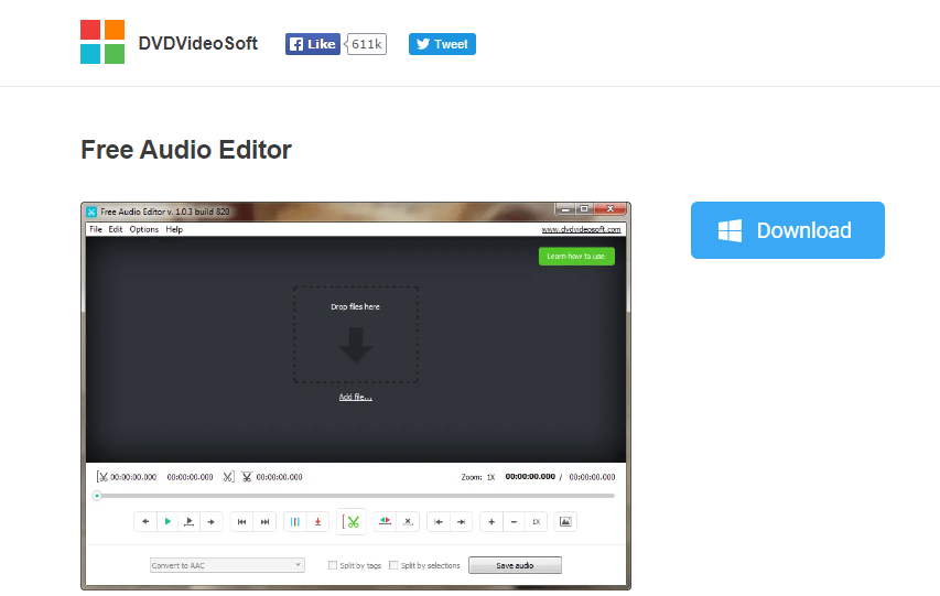 Darmowy edytor audio DVDVideoSoft