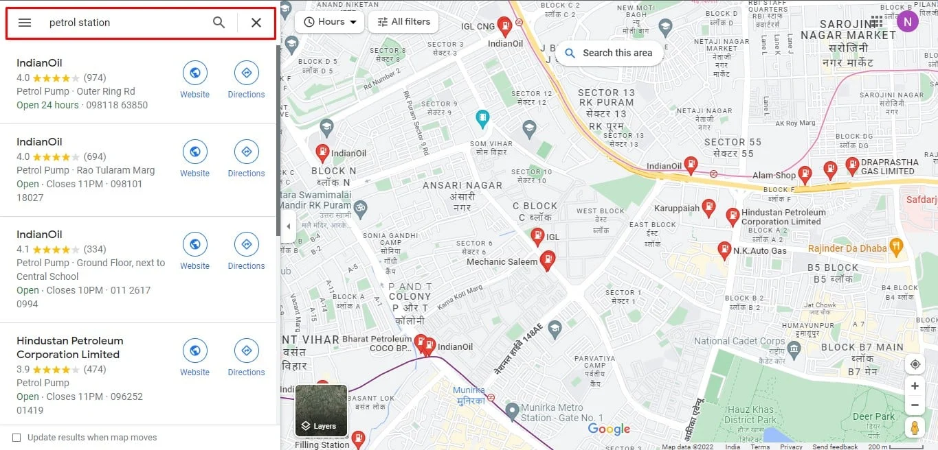 加油站谷歌地图网站