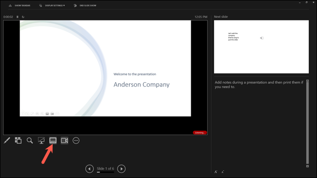 Windows 版 PowerPoint 中的字幕切换