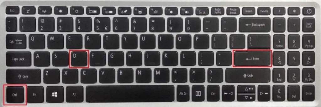 同时按 ctrl + d 键并按键盘上的 Enter 键