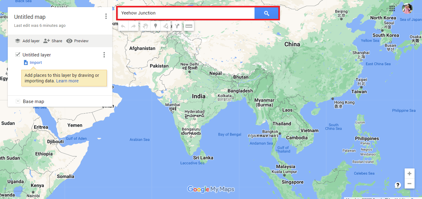 Gerekli adresi yazın ve ardından arama simgesine tıklayın. Google Haritalar Uygulamasında Yarıçap Nasıl Çizilir?