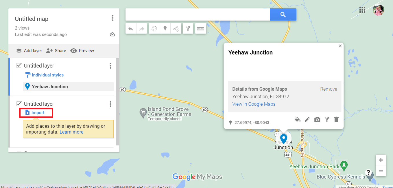 İçe Aktar seçeneğine tıklayın. Google Haritalar Uygulamasında Yarıçap Nasıl Çizilir?