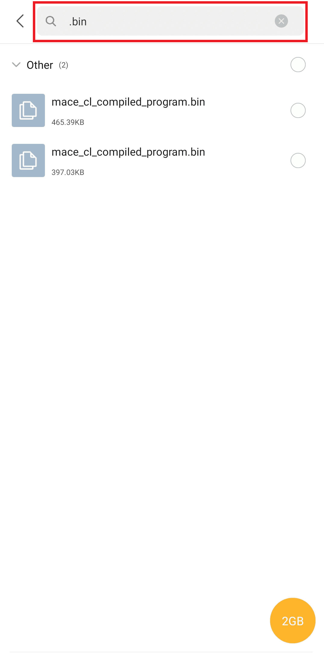 在搜索栏中输入 .bin