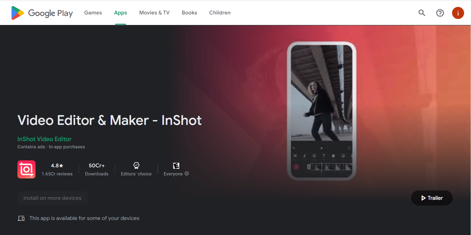 InShot. лучшее бесплатное приложение для улучшения видео для Android