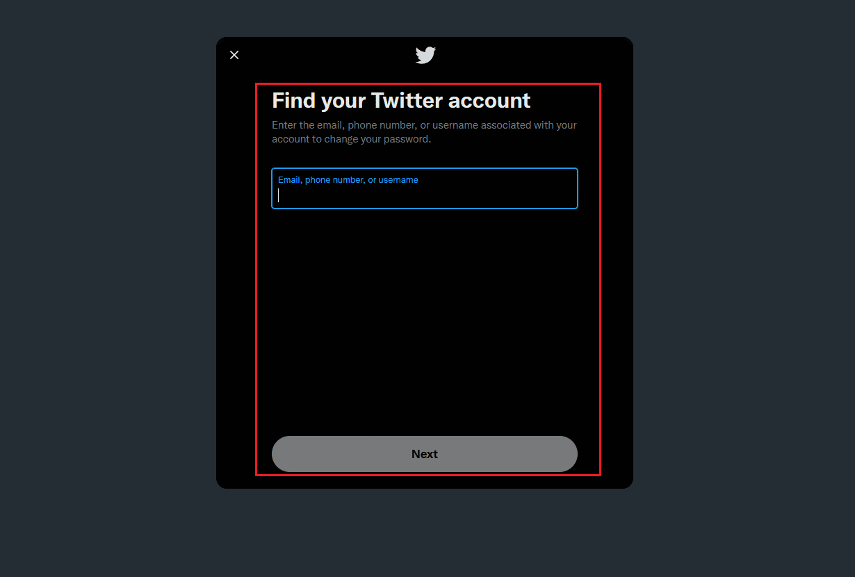 trova il tuo account twitter
