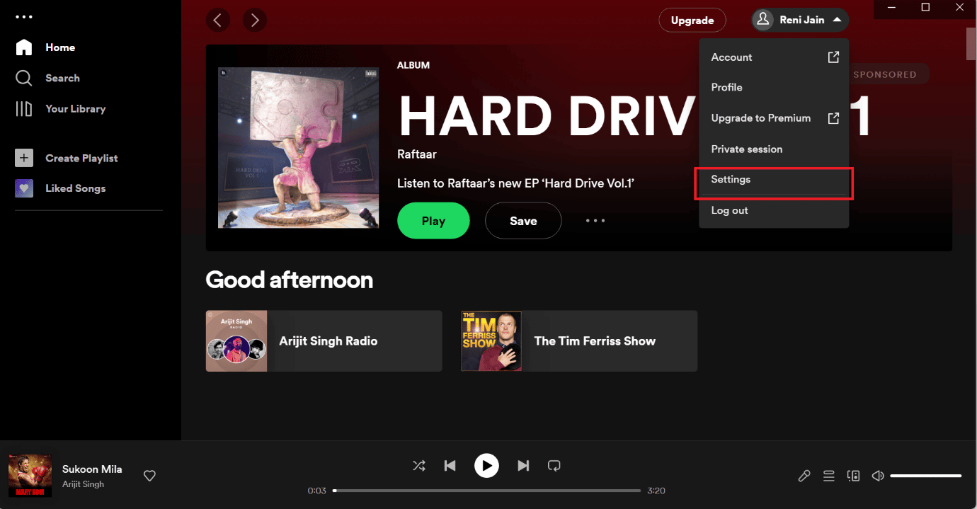 SPOTIFY UYGULAMASINDAKİ AYARLAR SEÇENEĞİ