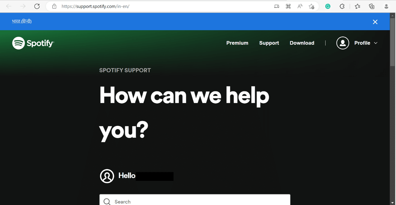 spotify uygulamasının destek sayfası