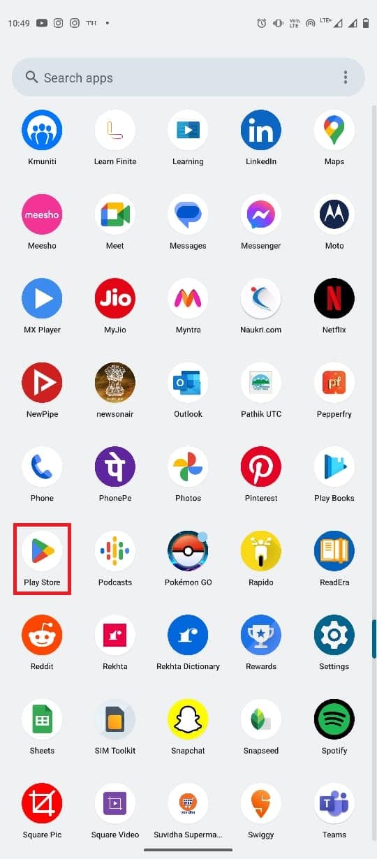 Buka Google Play Store dari menu ponsel