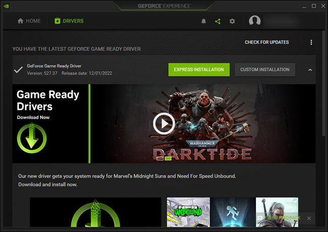 Driverele NVIDIA pot fi actualizate automat cu GeForce Experience.
