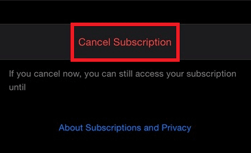 Toque em Cancelar assinatura | Bolota incluída no Amazon Prime