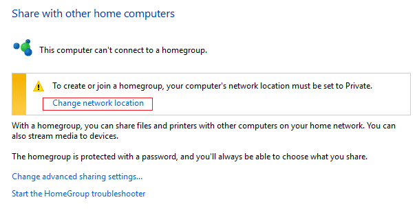 انقر فوق تغيير موقع الشبكة | تحافظ شبكة WiFi على قطع الاتصال في نظام التشغيل Windows 10