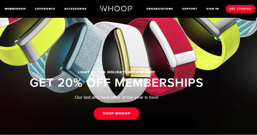 Pagina iniziale di Whoop | cos'è la banda musicale
